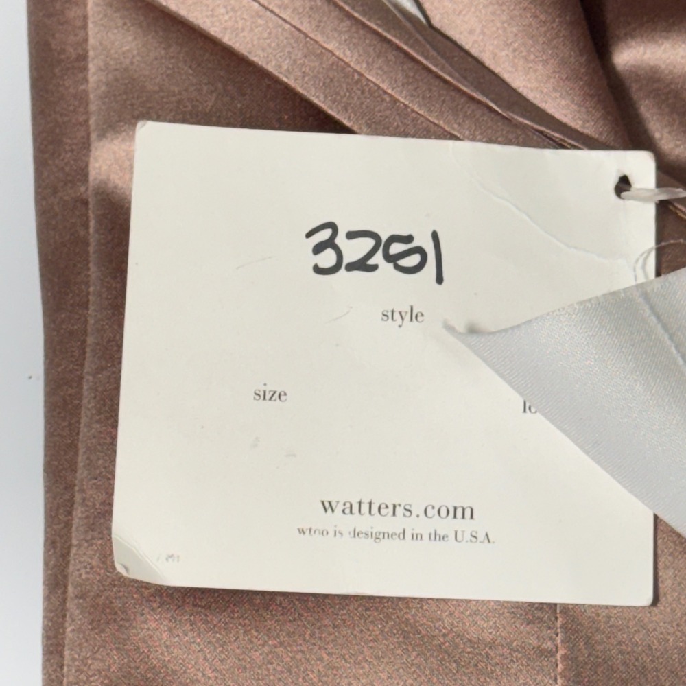 New Watters & Watters Strapless Satin Wedding Formal Gown Size 2 Blush Champagne - Picture 10 of 16